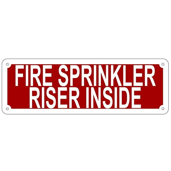 RED,Reflective, 7X10 Rust Free FIRE Sprinkler Riser Inside Sign RED,Reflective, 7X10 Rust Free FIRE Sprinkler Riser Inside Sign